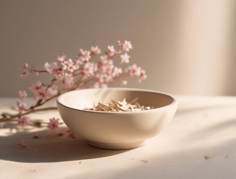 Close-up of delicate origami earrings resting on a soft fabric background.