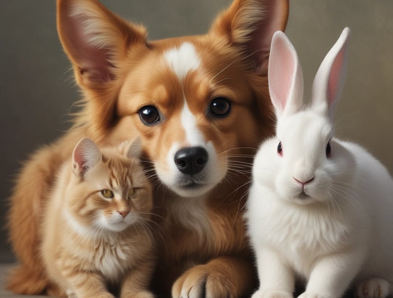 A comforting hand gently holding a dog's paw in a quiet, warm room.