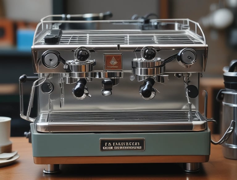 A professional espresso machine being serviced.