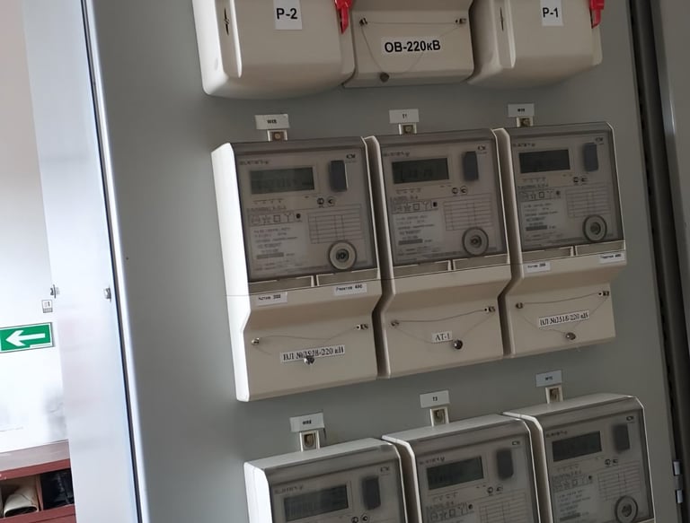 панель 220 кВ. со счетчиками электроэнергии
