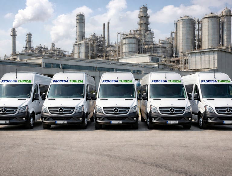 Procesa Turizm servis araçları ile fabrika işçi ve okul öğrenci taşımacılığı hizmetleri.