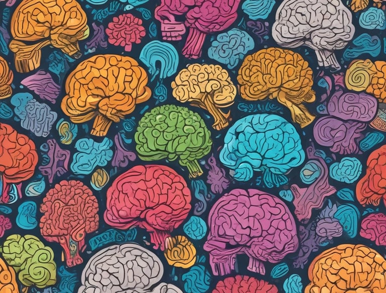 Modern clinic reception area with blue and orange accents highlighting a welcoming atmosphere.