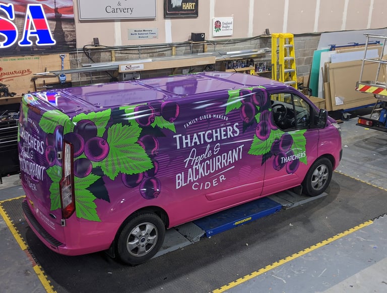 Full digital wrap on a transit custom