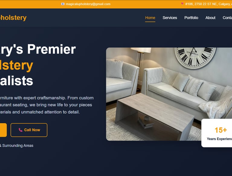 Custom website contain modern coffee table by Calgary upholstery specialists.