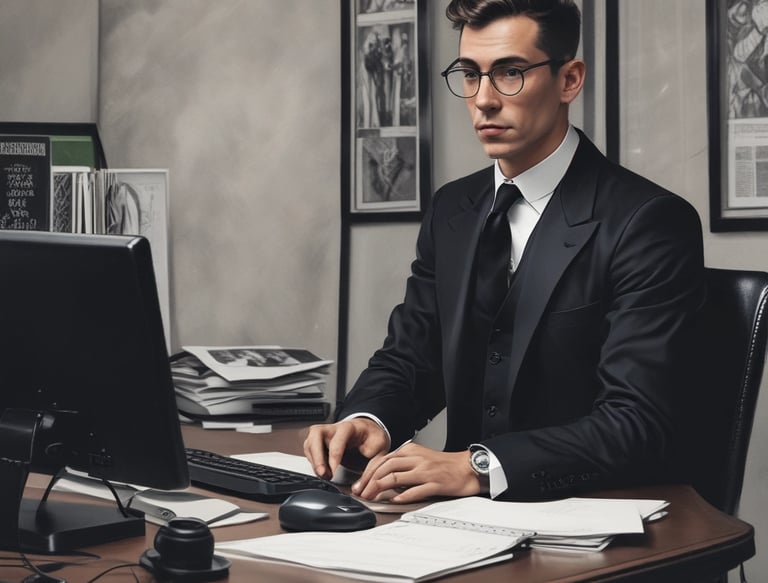 A sleek modern workspace with neon green and black accents reflecting a digital marketing agency vibe.