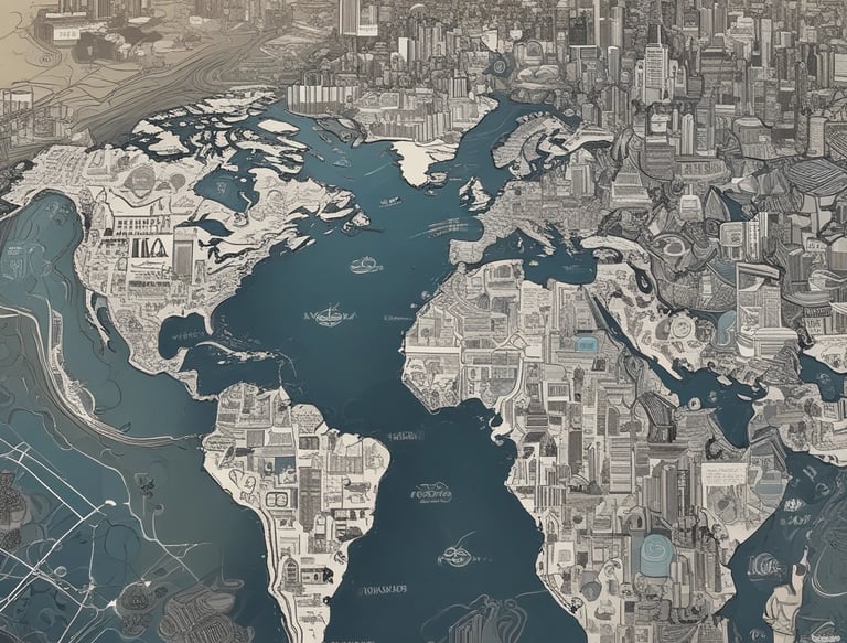 Team of professionals collaborating over digital project plans in a modern office.