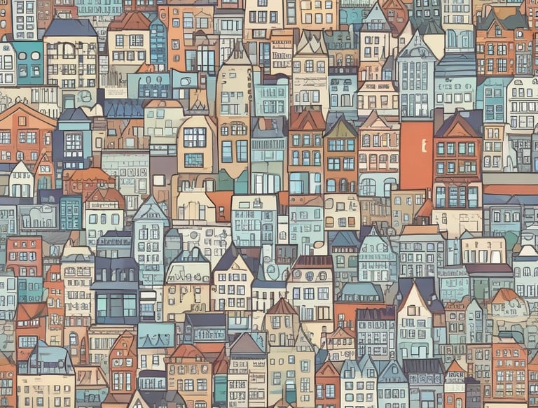 A sleek, modern office space with a team collaborating over domain name listings on multiple screens.