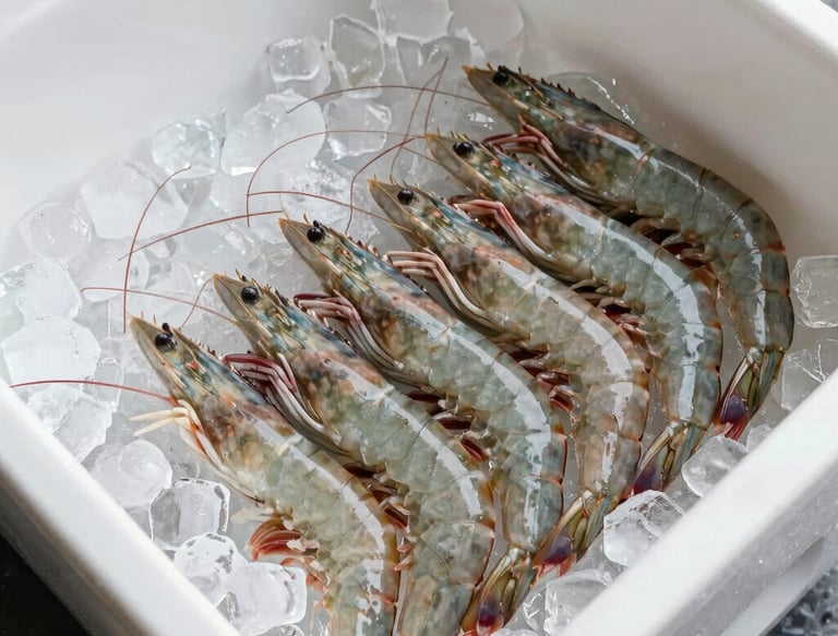 A smiling customer holding a bag of Blue Boss Aqua Needs LLP fish feed near a lush pond.