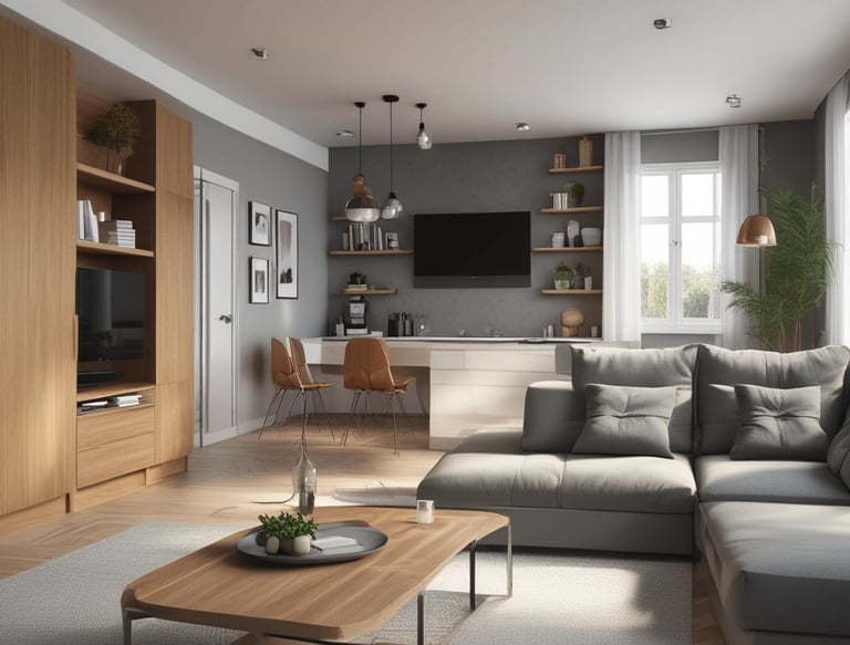 Close-up of hands shaking over a construction blueprint on site.