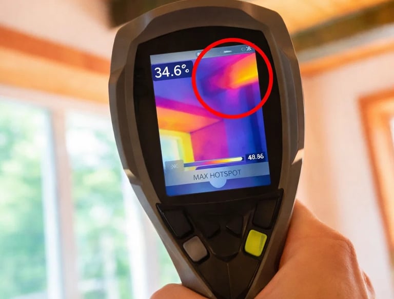 a person holding a thermo-imaging camera