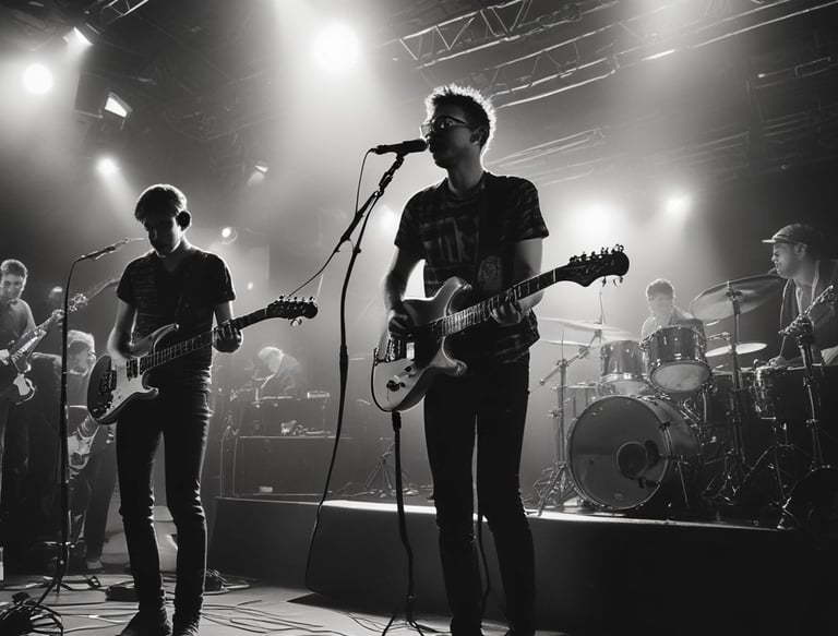 Live band performing under warm stage lights in an intimate venue