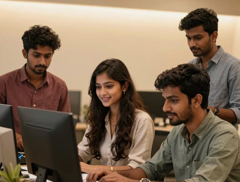 Bright, vibrant construction site with workers actively building a stylish home exterior.