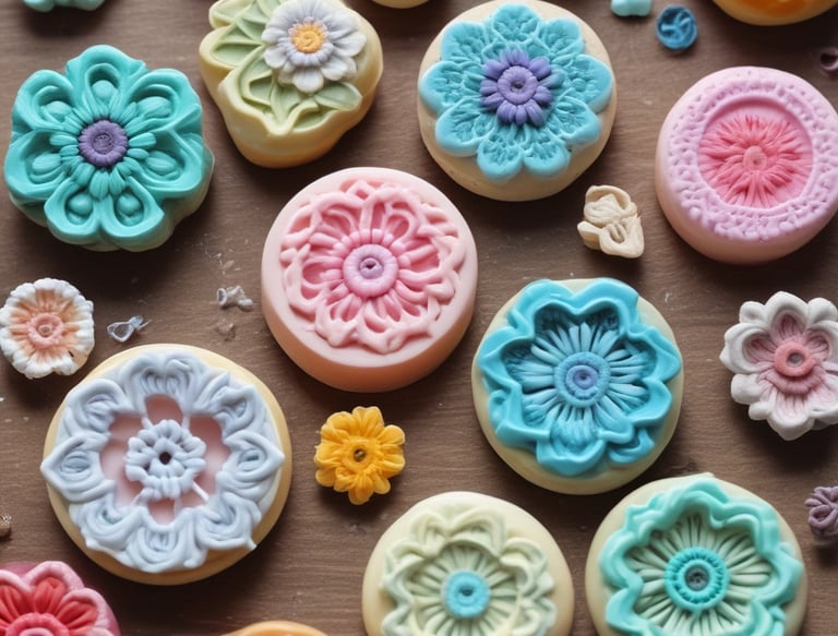 A cozy home workspace with crafting materials and a laptop open to an online course.