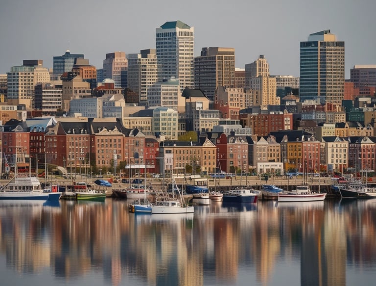 A happy customer shaking hands with a JME mover beside a packed moving van in Ontario.