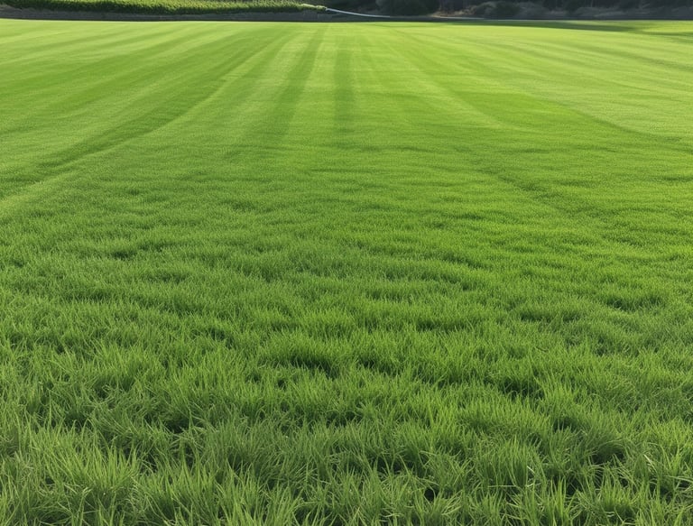 A vibrant desert garden with blooming succulents and neatly arranged stone pathways under a clear blue sky.