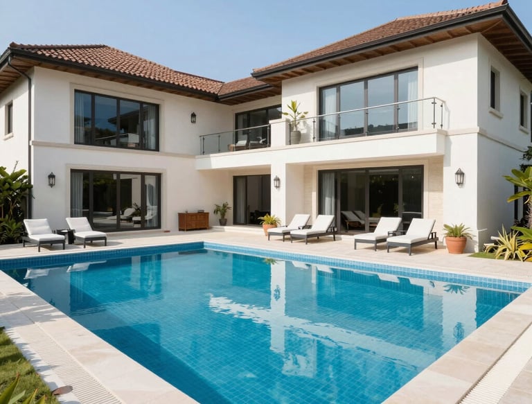 A friendly inspector examining the foundation of a cozy Cookeville home on a bright day.