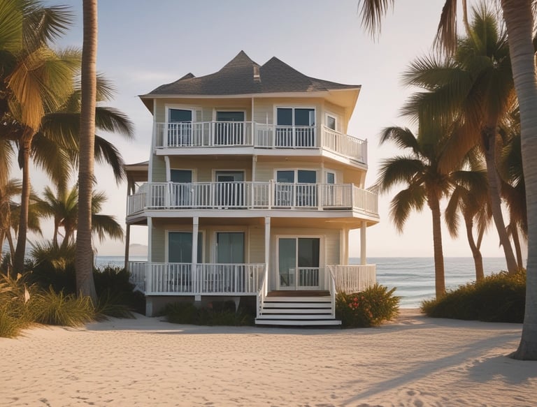 A friendly property manager greeting guests at a sunny Florida rental home.