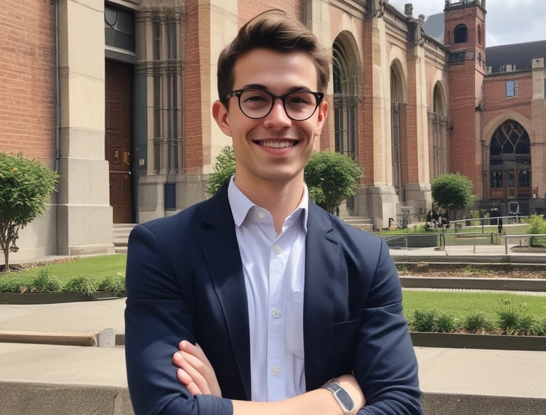 Futuristic robotic hand holding a glowing blue orb symbolizing academic growth.