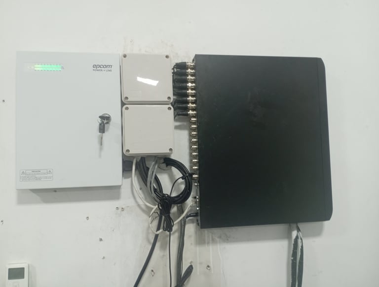 dvr y fuente de alimentación para cámaras de vigilancia 