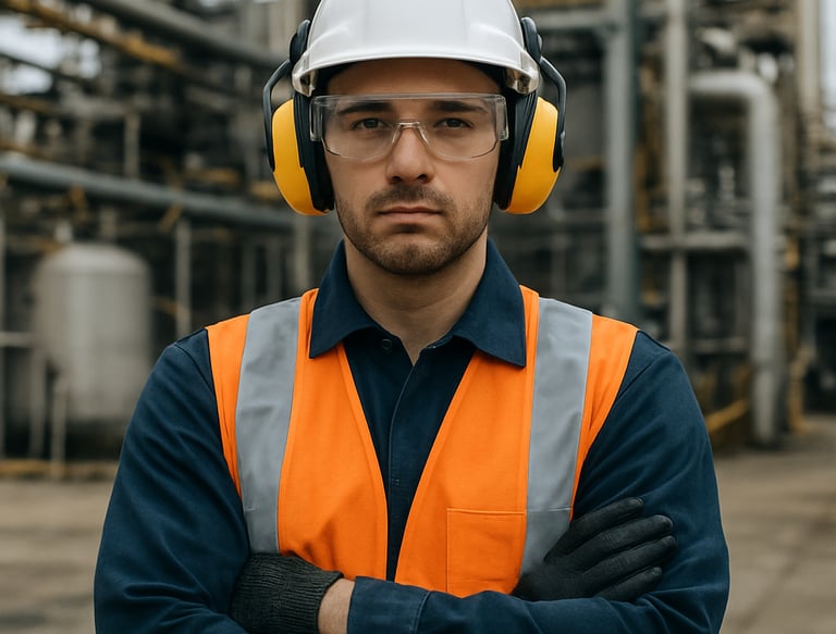 Industrial team working together on electrical instrumentation in a modern factory setting.