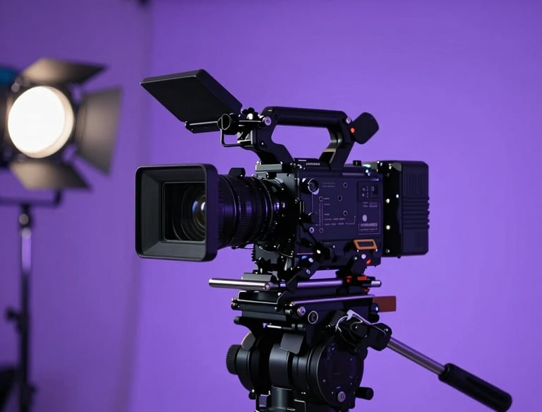 A busy film set where crew members communicate using Lince radios.