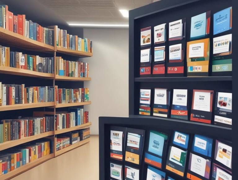 A cozy workspace with a laptop displaying digital templates and design tools.