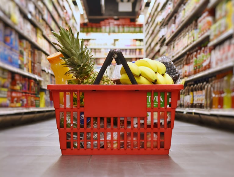 Grocery basket to symbolise AI in retail