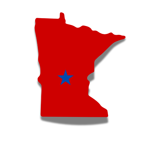 Minnesota with a star in the middle