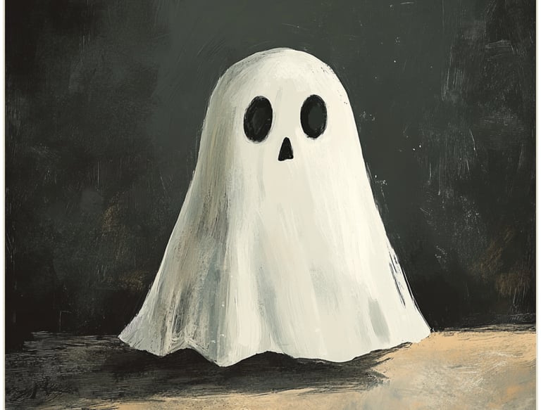 image of a ghost with a hand painted aesthetic