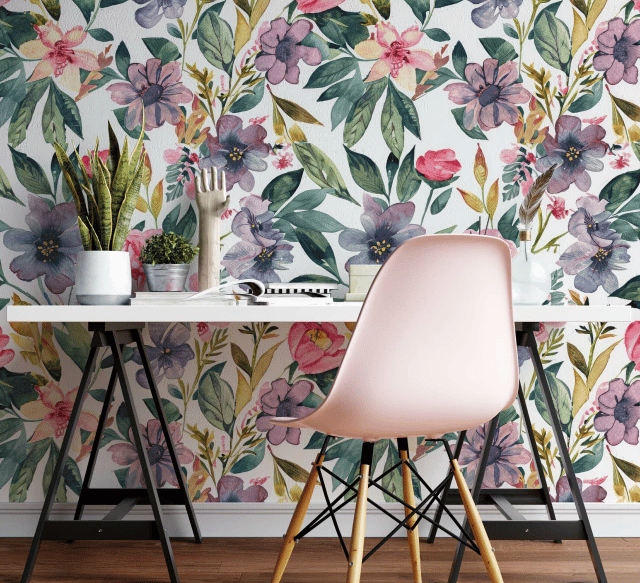 Empapelado vinilo floral