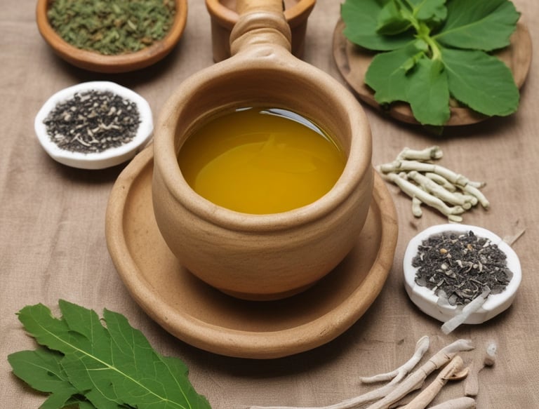 Various types of dried herbs and roots are displayed in large, open plastic bags, each containing a different kind of herb or root. Some bags have labels with prices written in Chinese characters. The image is likely taken in an herbal market or shop.
