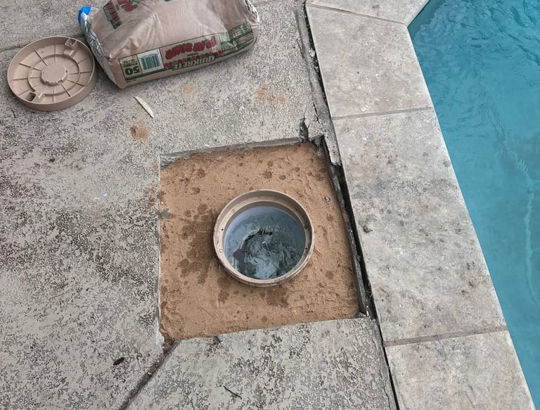 Skimmer replacement for a broken skimmer found during a pool leak detection