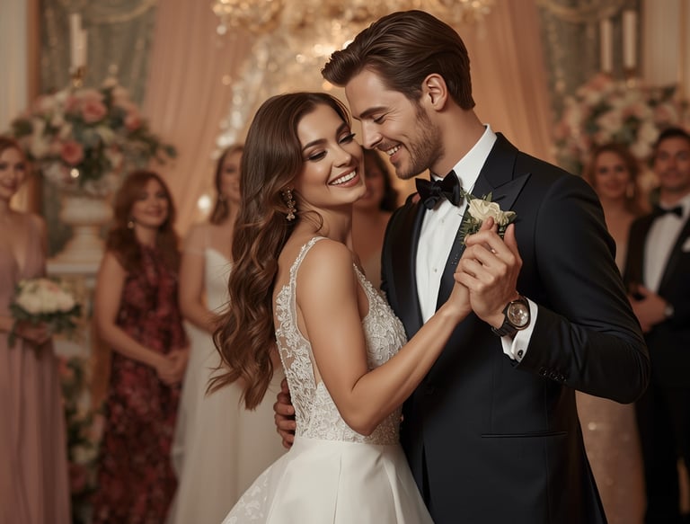 Bride and Groom dancing at their Wedding Reception