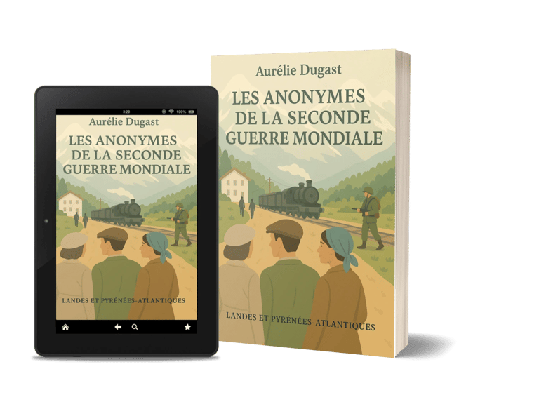 Mockup du roman historique "Les anonymes de la seconde guerre mondiale" de l'auteure Aurélie Dugast
