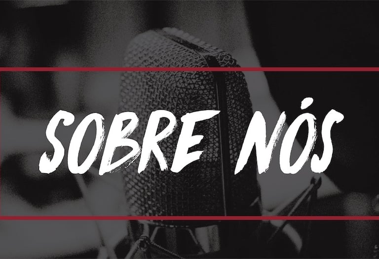 Imagem "Sobre Nós" com linhas vermelhas decorativas