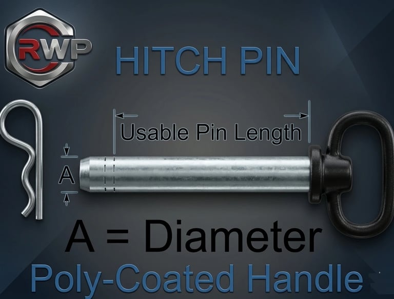 Hitch Pin Black Poly Coated Handle 