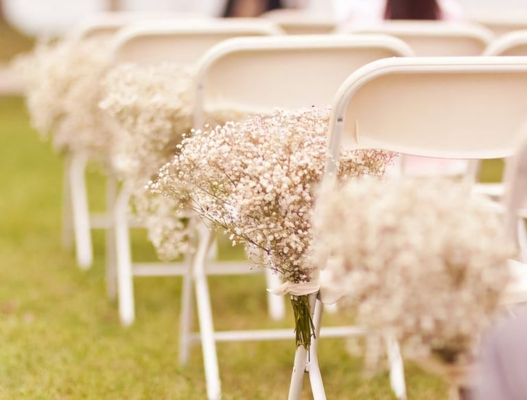 Sillas para boda decoradas con flores