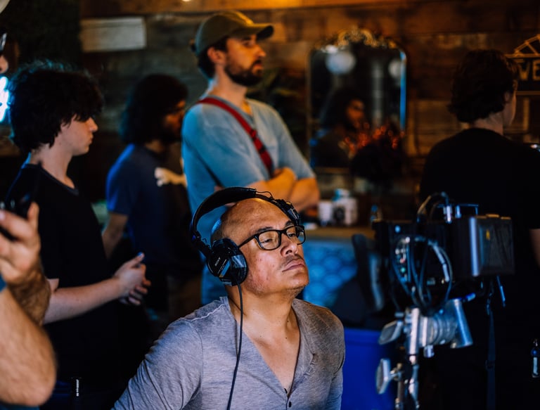 Filmmaker Francisco Ordonez on the set of "The Low End Theory"