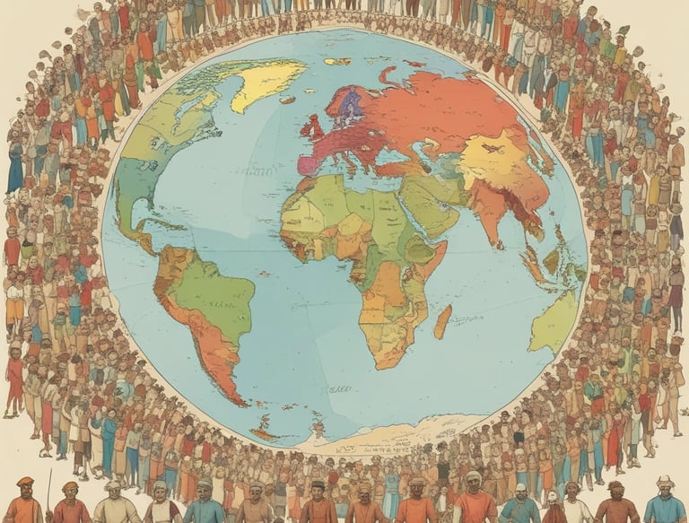 A crowd of people gathers for a protest or demonstration, holding various signs and banners with political messages. Prominent words include 'Solidarity', 'Palestine', and 'Genocide'. One sign features a drawing of a black dog with the word 'Forever' written below it. The scene is lively and packed with individuals actively participating.