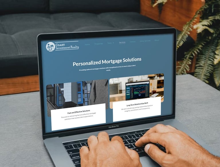 Computer showing the Coast Investment Realty website