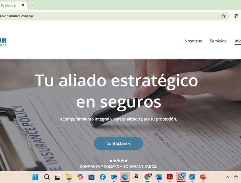 Página WEB de Darwin Insurance. Tu aliado estratégico en seguros