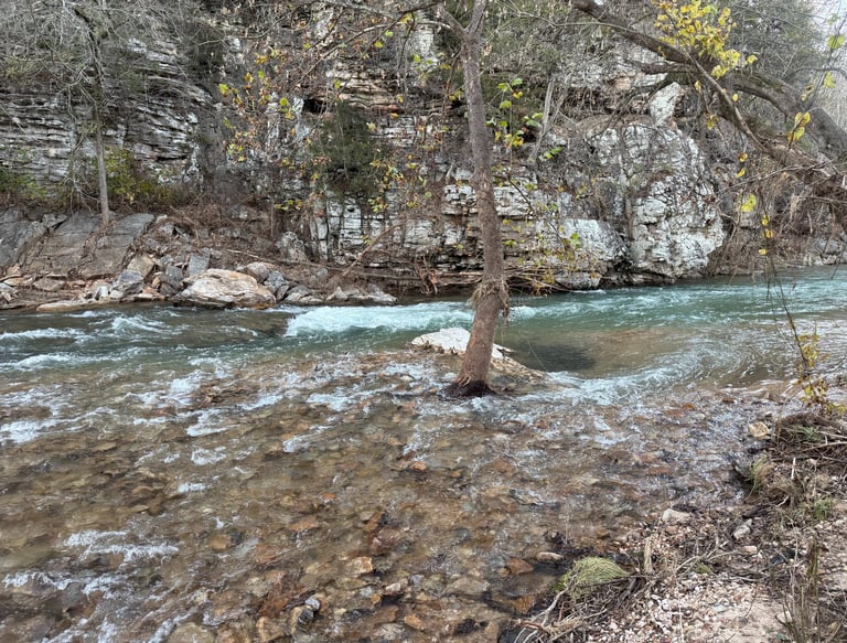 Beautiful creek flowing over rocks