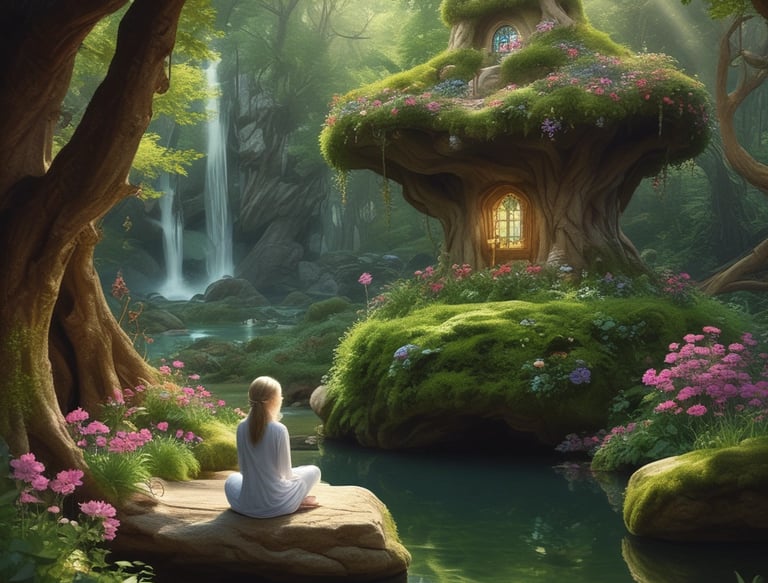 A serene sanctuary space for meditation and healing.