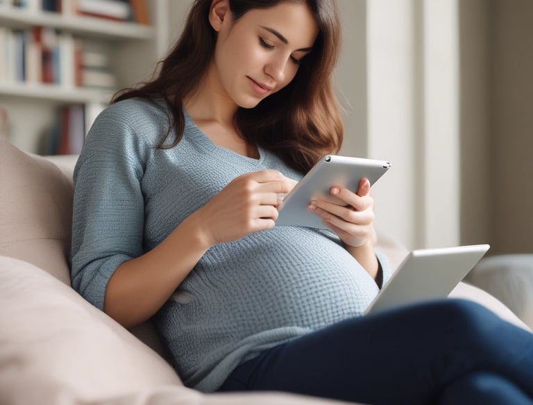 Elegant woman working on her phone outdoors, surrounded by nature.