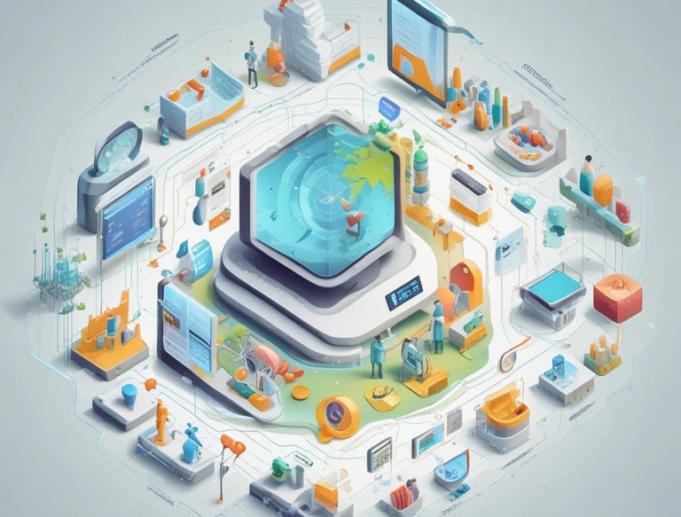 Close-up image of animal feed pellets next to a computer screen displaying formulation software.
