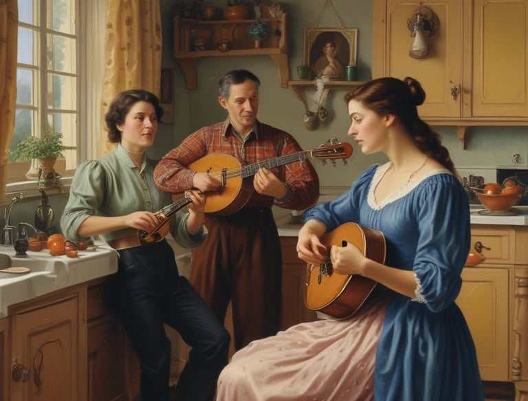 Close-up of hands skillfully strumming a traditional Celtic harp under warm lighting.