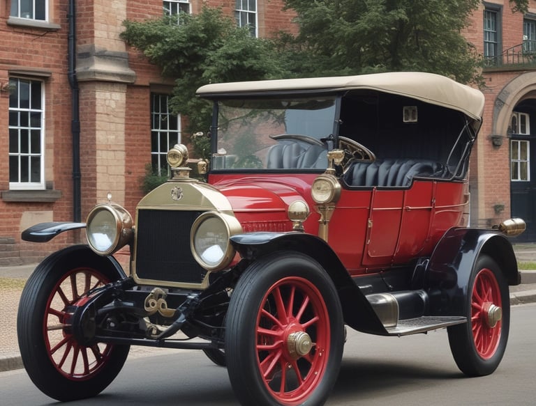 A dynamic shot of a car creator working on a custom build in a gritty garage.