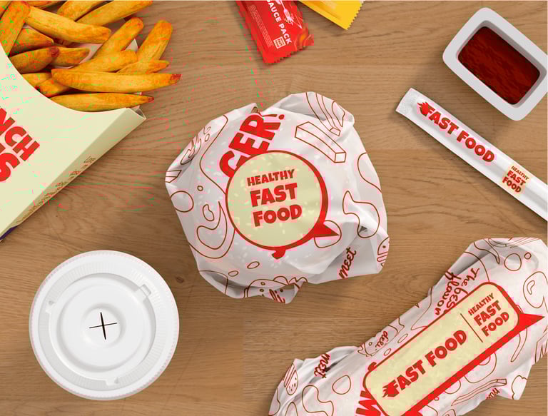 Papel antigrasa personalizado para envolver hamburguesas