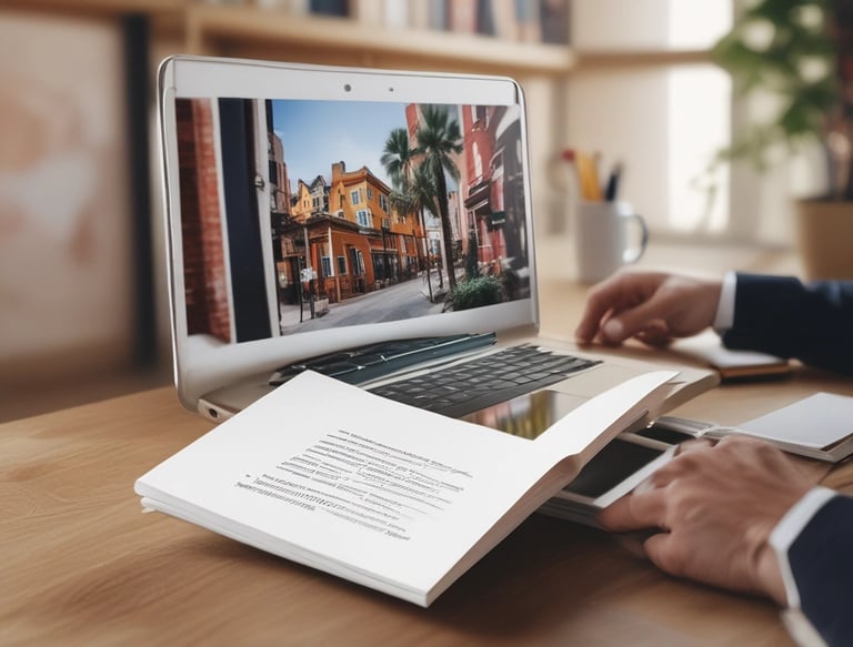 A team of diverse professionals collaborating on a digital project in a modern office space.