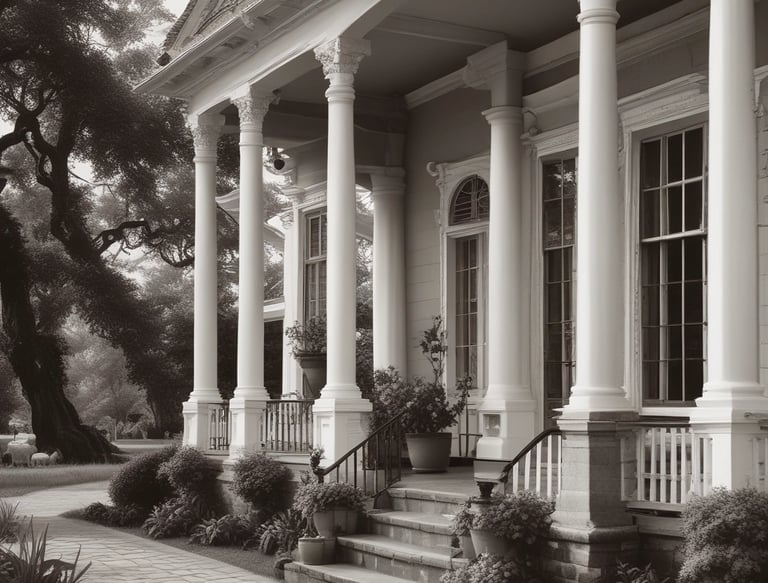Elegant office interior with warm brown tones and a large stylized oak tree artwork on the wall.